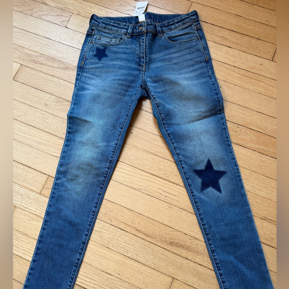 J CREW CREWCUTS Girls STAR appliqué jeans size 14 NWT